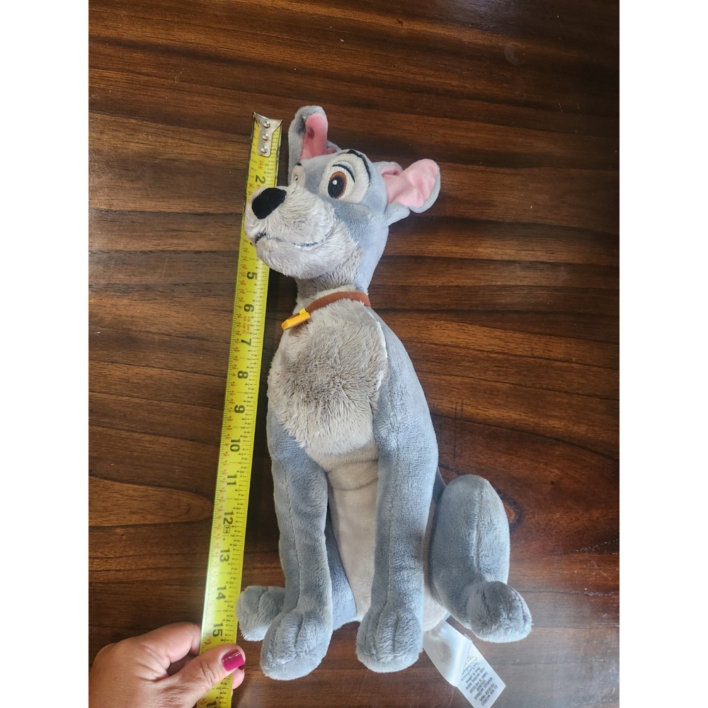 Disney Store Tramp Gray Dog Plush Stuffed Animal Authentic Lady & The Tramp 16" - Picture 6 of 8